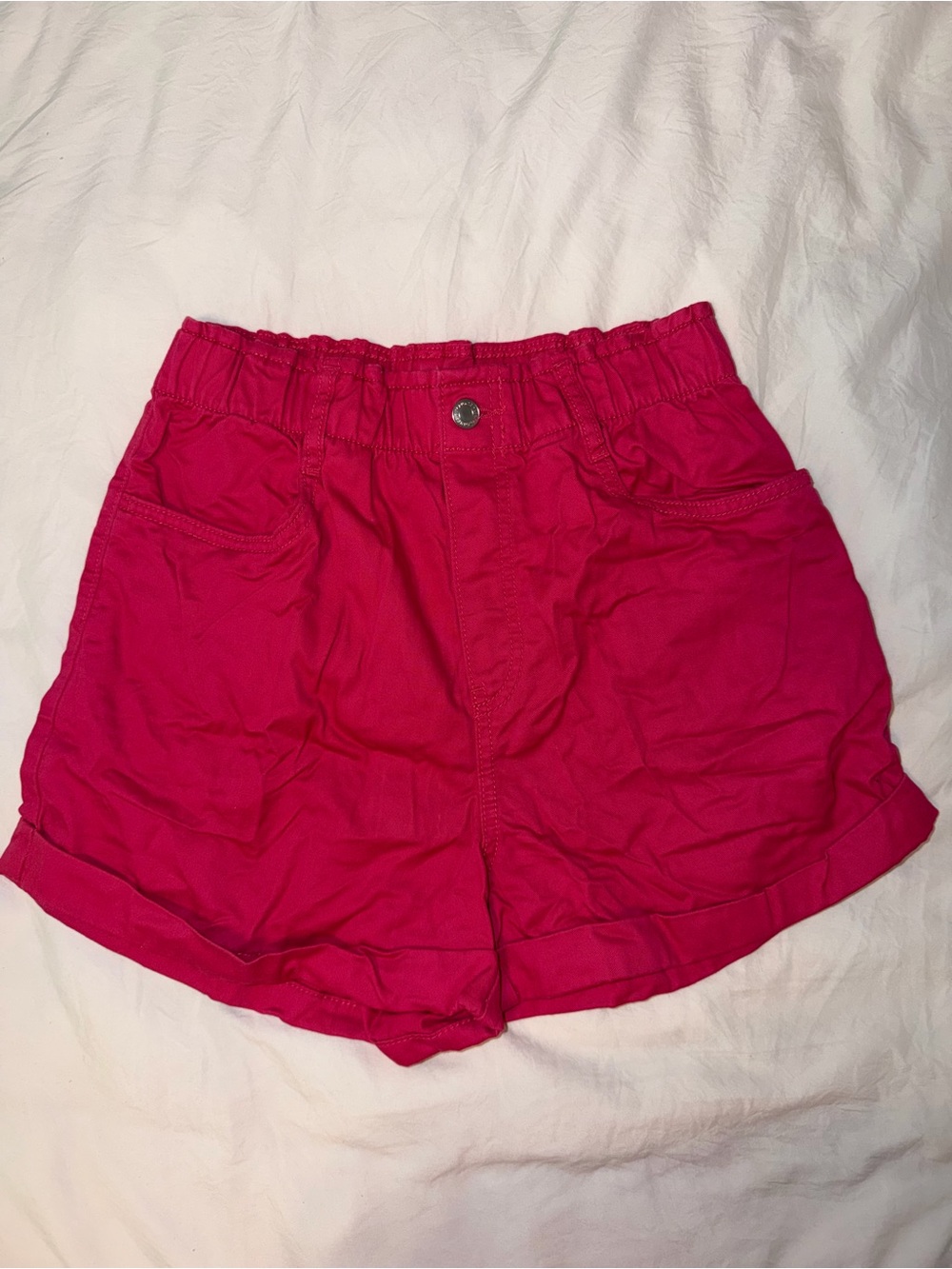 H&M Hot Pink High-Waist Casual Shorts